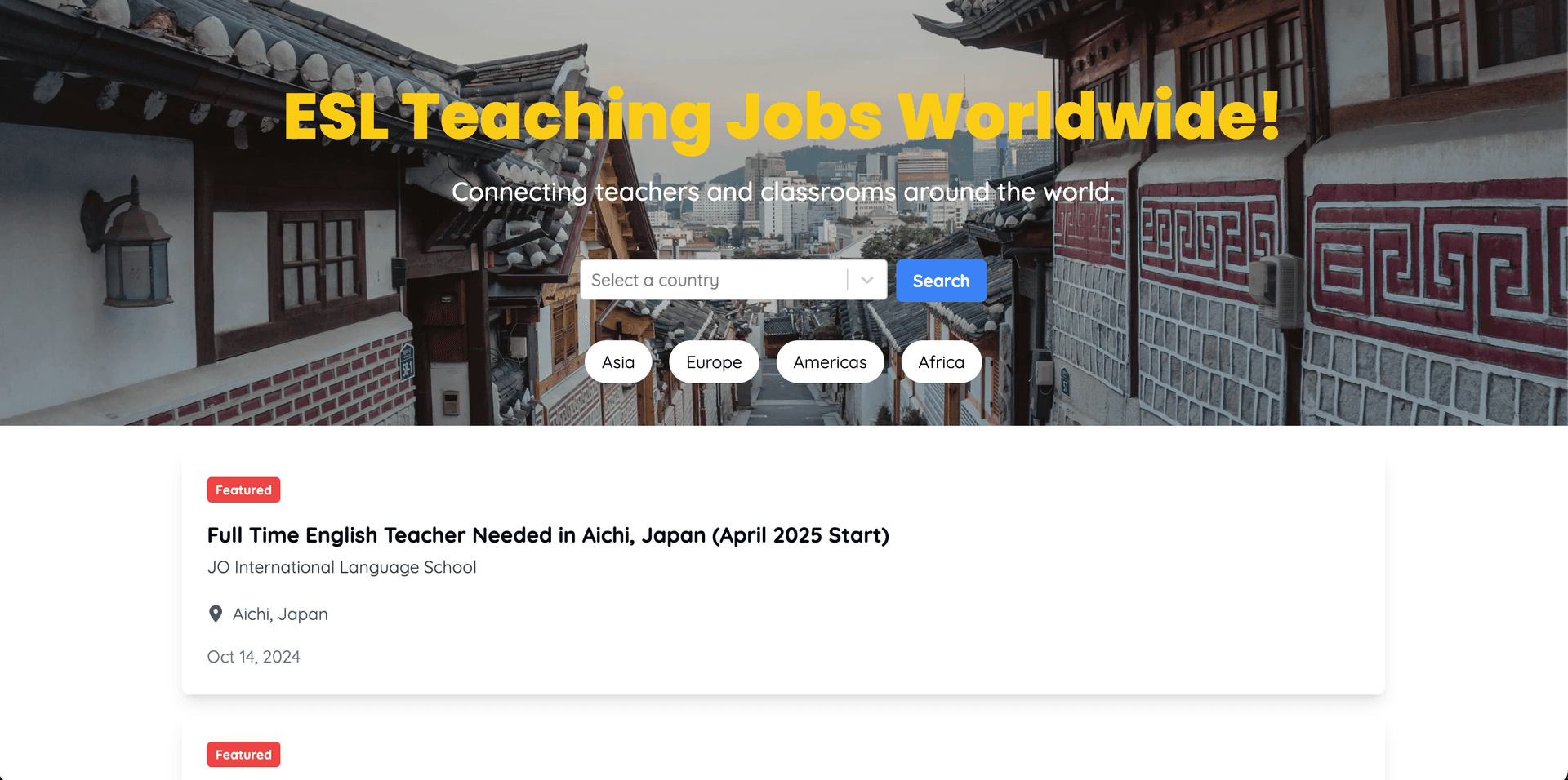 Teacher browsing ESL job listings on ConnectESL